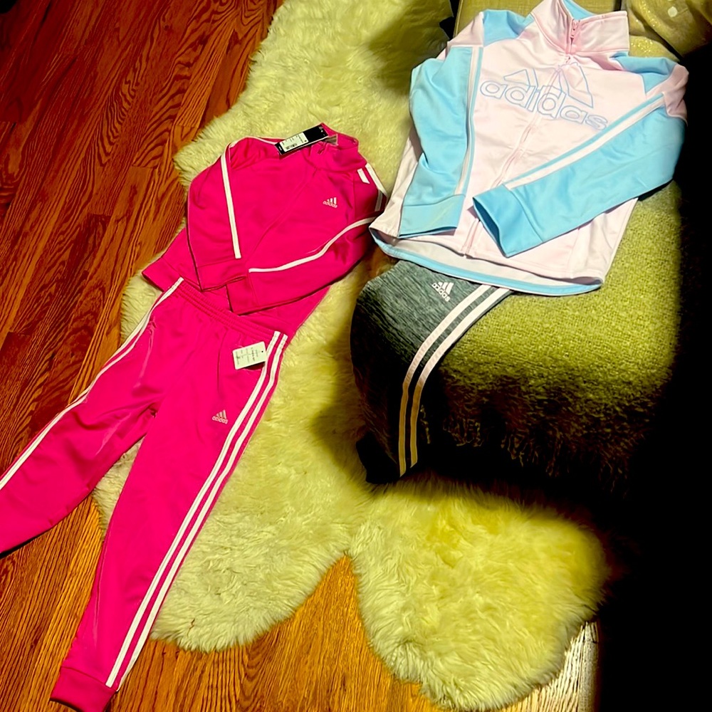 Never worn girls 6x adidas track suits
